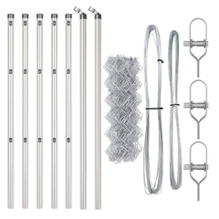 vidaXL Chainlink Fence Ground Fix 10 x 0.8 m Galvanised Steel Silver 5