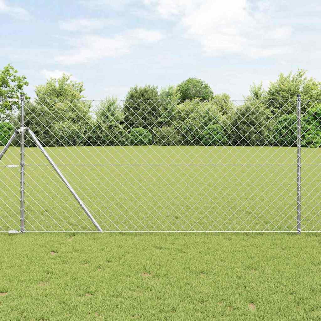 vidaXL Chainlink Fence 25 x 0.4 m PVC-Coated Steel mesh Size 60 x 60 mm mesh Ground Fix