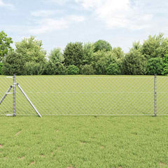 vidaXL Chainlink Fence Ground Fix 25 x 0.4 m Galvanised Steel Silver 1