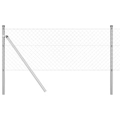 vidaXL Chainlink Fence Ground Fix 25 x 0.4 m Galvanised Steel Silver 2