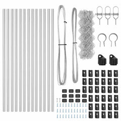 vidaXL Chainlink Fence Ground Fix 25 x 0.4 m Galvanised Steel Silver 6