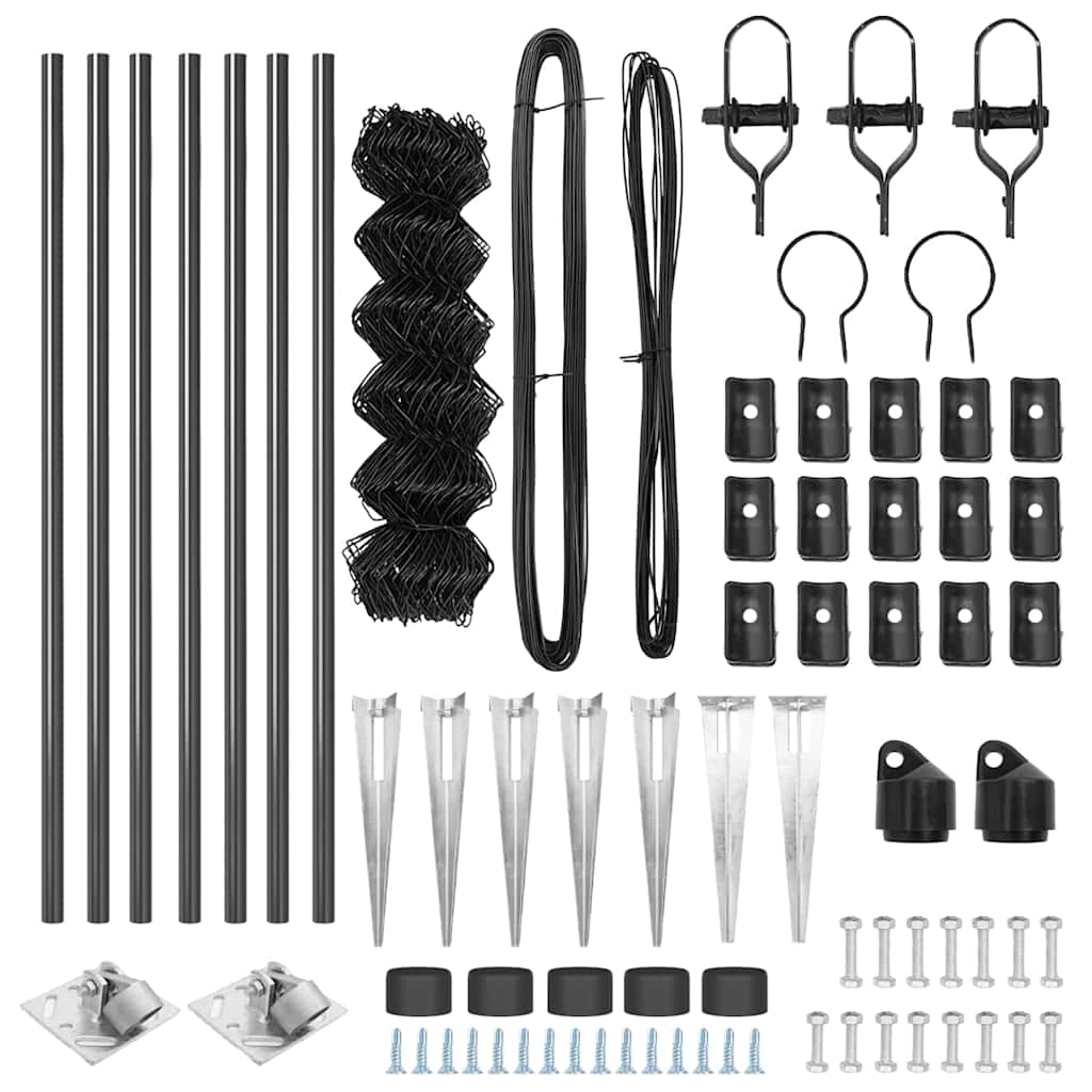 Chainlink Fence Spikes PVC-Coated Steel mesh Size Spike Anchor Fix Grey
