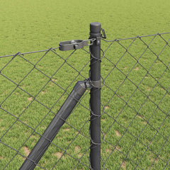 Chainlink Fence with Spikes 25 x 0.4 m PVC-Coated Steel mesh Size 60 x 60 mm mesh Spike Anchor Fix Grey 1.4 m