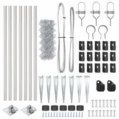 vidaXL Chainlink Fence with Spikes 10 x 0.6 m Galvanised Steel Silver 4
