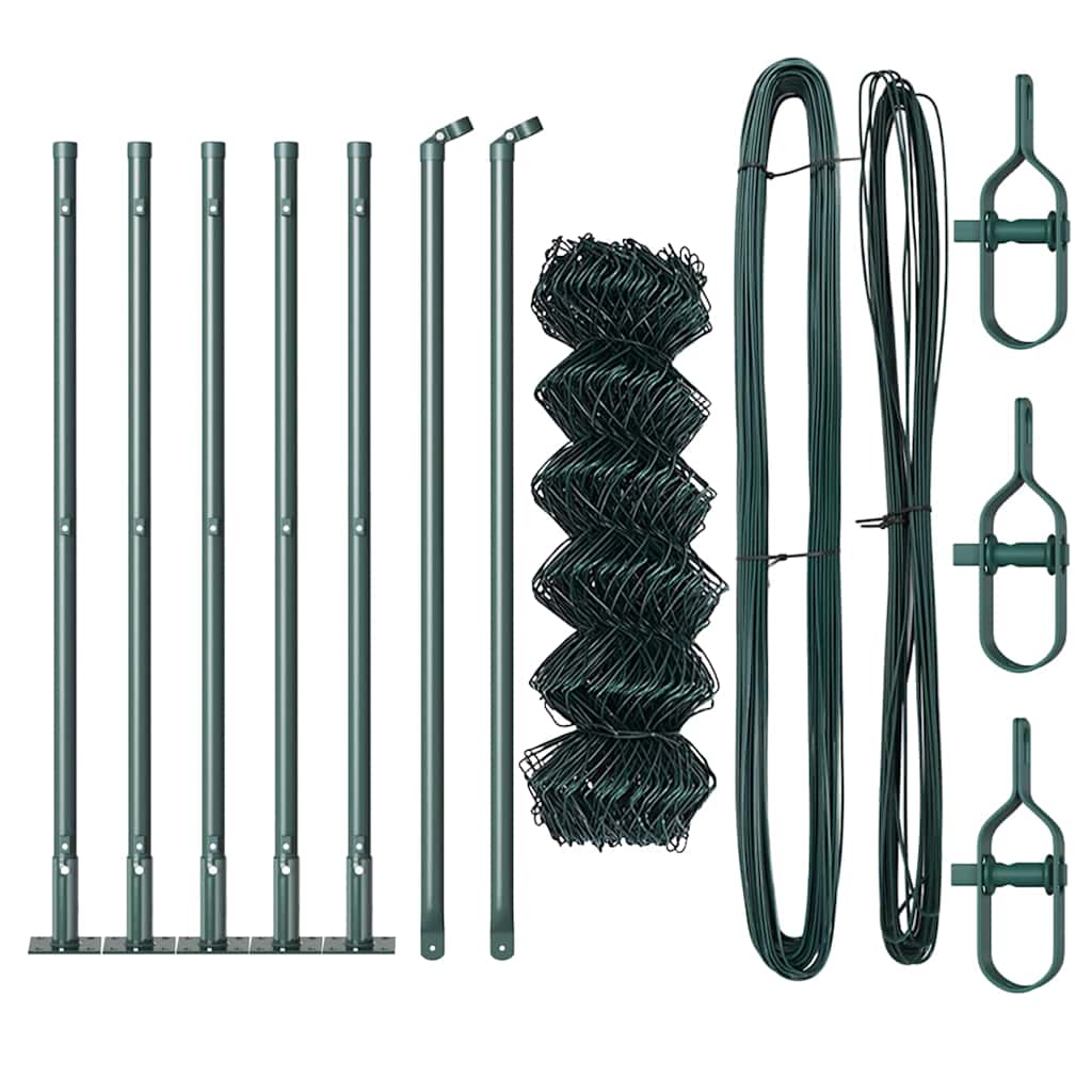 vidaXL Chainlink Fence with Concrete Base 10 x 0.4 m PVC-Coated Steel 3