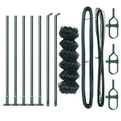 vidaXL Chainlink Fence with Concrete Base 10 x 0.4 m PVC-Coated Steel 3