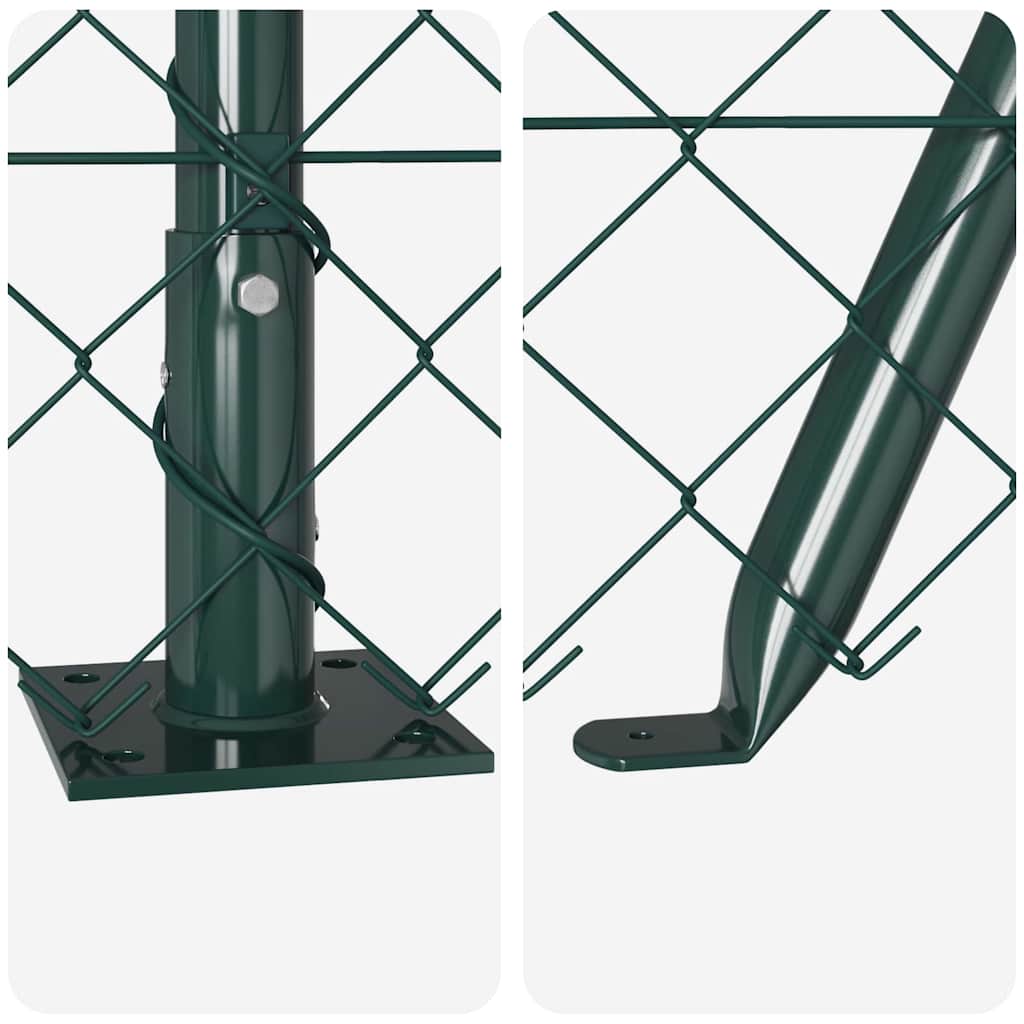 vidaXL Chainlink Fence with Concrete Base 10 x 1 m PVC-Coated Steel 4