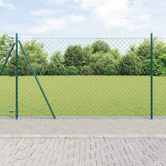 Chainlink Fence Concrete Base PVC-Coated Steel mesh Size Fix Green