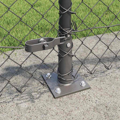 vidaXL Chainlink Fence with Concrete Base 10 x 0.4 m PVC-Coated Steel 4