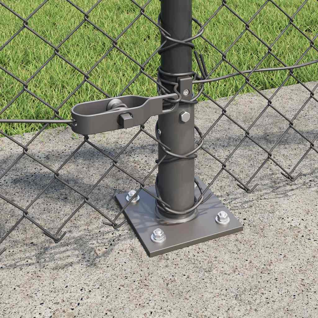 vidaXL Chainlink Fence with Concrete Base 10 x 1 m PVC-Coated Steel 4