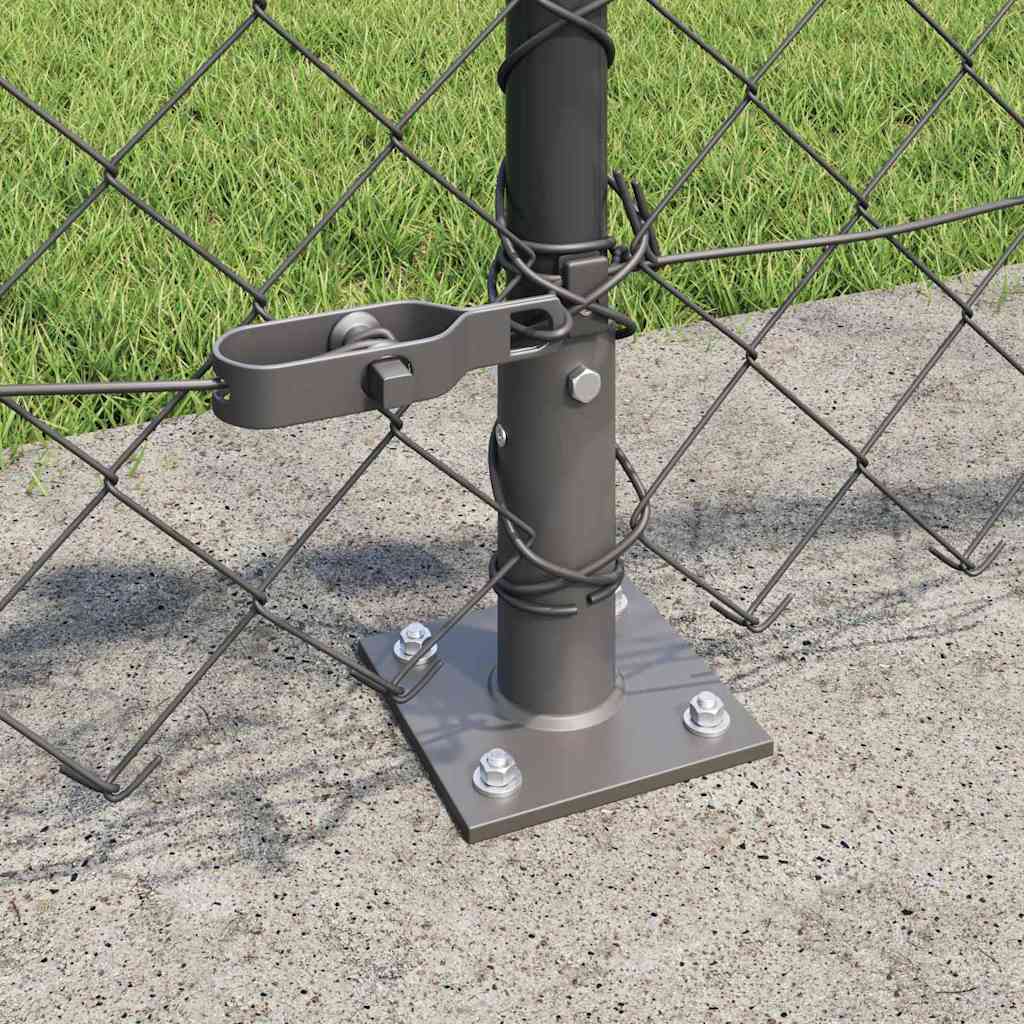vidaXL Chainlink Fence with Concrete Base 10 x 0.4 m PVC-Coated Steel 4