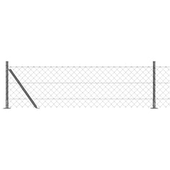 vidaXL Chainlink Fence with Concrete Base 10 x 0.4 m PVC-Coated Steel 2