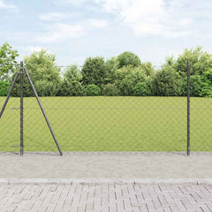 Chainlink Fence with Concrete Base 25 x 0.4 m PVC-Coated Steel mesh Size 60 x 60 mm mesh Concrete Base Fix Grey 1.2 m