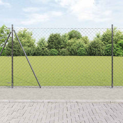 Chainlink Fence Concrete Base PVC-Coated Steel mesh Size Fix Grey