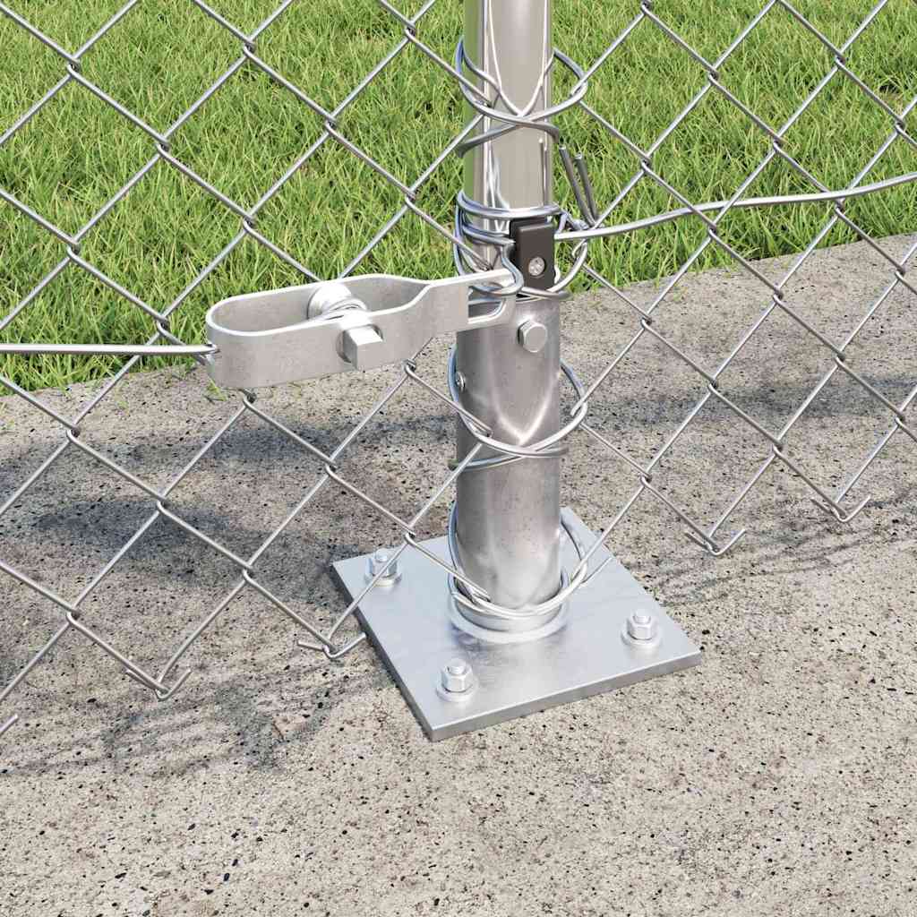 Chainlink Fence with Concrete Base 10 x 1 m mesh Size 40 x 40 mm mesh Concrete Base Fix Galvanised Steel 1 m