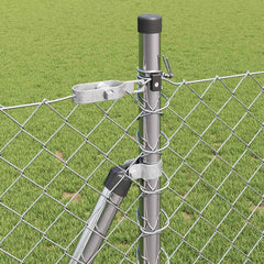 vidaXL Chainlink Fence with Concrete Base 10 x 1 m Galvanised Steel 5