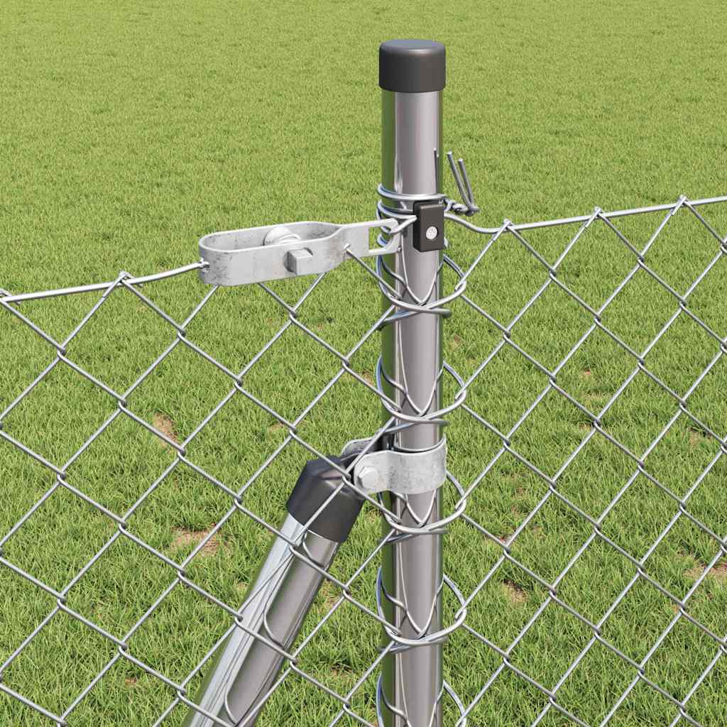Chainlink Fence with Concrete Base 25 x 1 m PVC-Coated Steel mesh Size 40 x 40 mm mesh Concrete Base Fix Galvanised steel 0.8 m