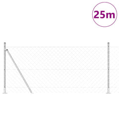 Chainlink Fence with Concrete Base 25 x 1 m PVC-Coated Steel mesh Size 40 x 40 mm mesh Concrete Base Fix Galvanised steel 0.8 m