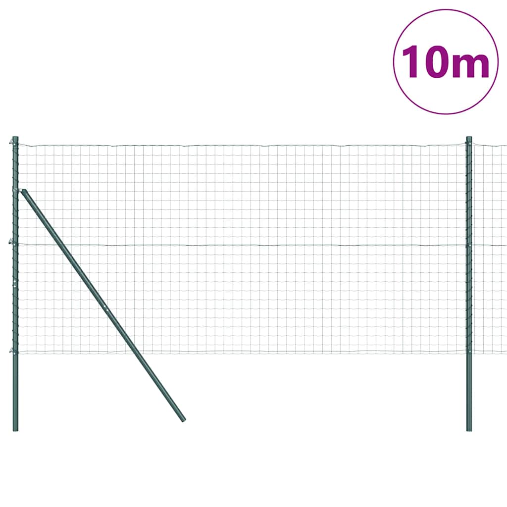 vidaXL Euro Fence Ground Fix 10 x 1 m PVC-Coated Steel Green Mesh 3