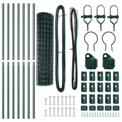 vidaXL Euro Fence Ground Fix 10 x 1 m PVC-Coated Steel Green Mesh 6