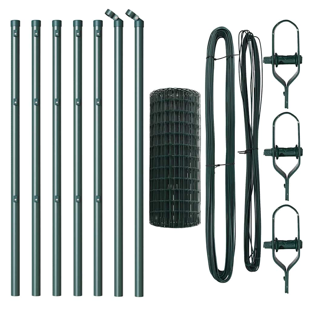 vidaXL Euro Fence Ground Fix 10 x 0.4 m PVC-Coated Steel Green Mesh 5