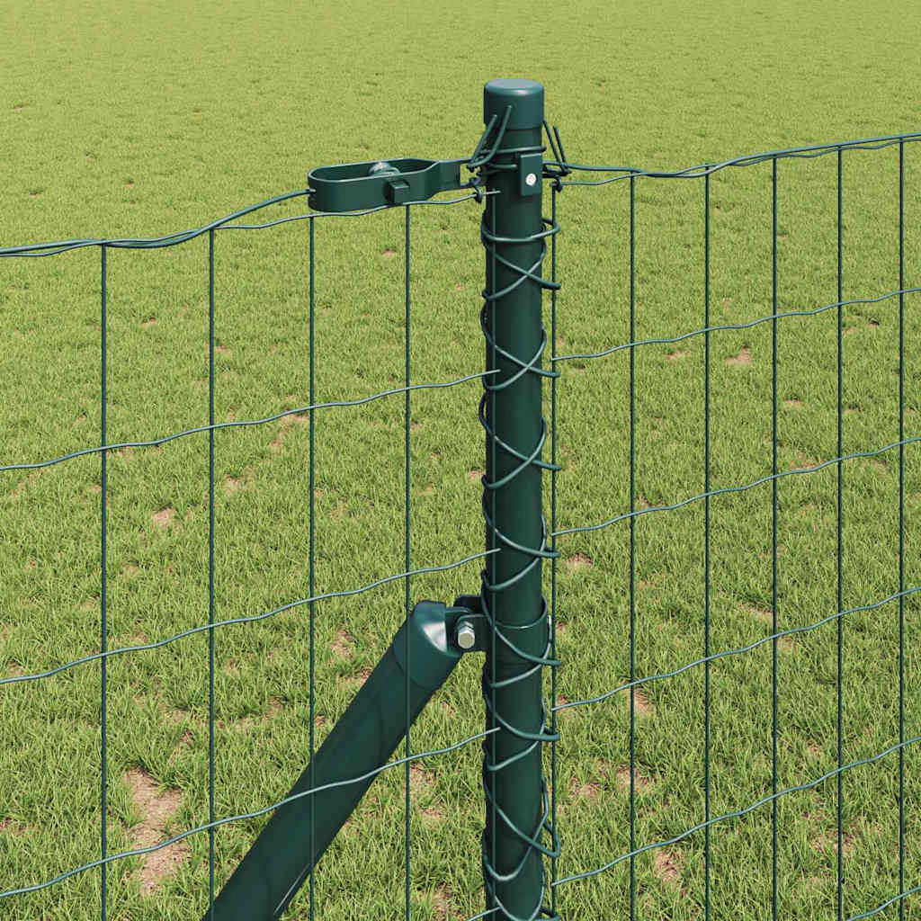 vidaXL Euro Fence Ground Fix 10 x 1 m PVC-Coated Steel Green Mesh 4