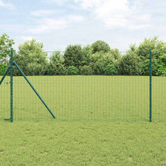 vidaXL Euro Fence Ground Fix 10 x 1 m PVC-Coated Steel Green Mesh 1