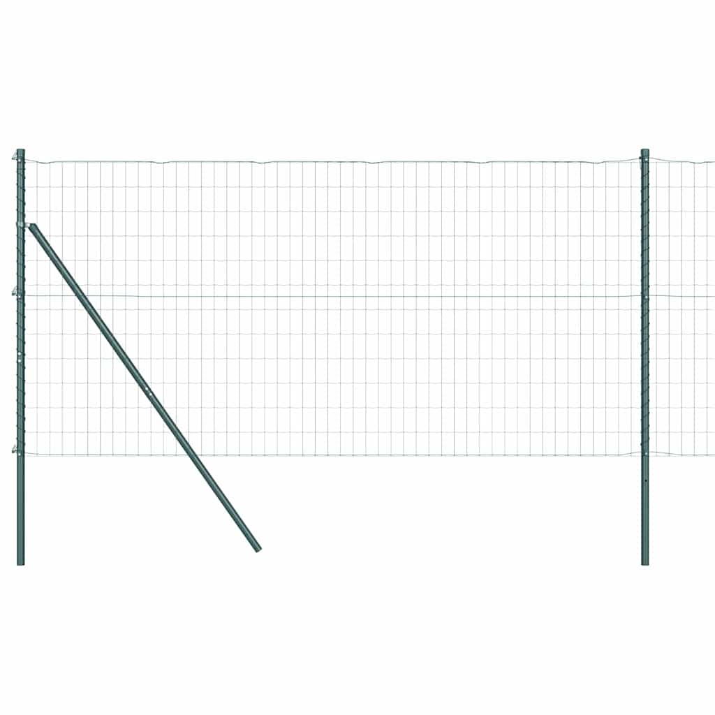 vidaXL Euro Fence Ground Fix 10 x 1 m PVC-Coated Steel Green Mesh 2