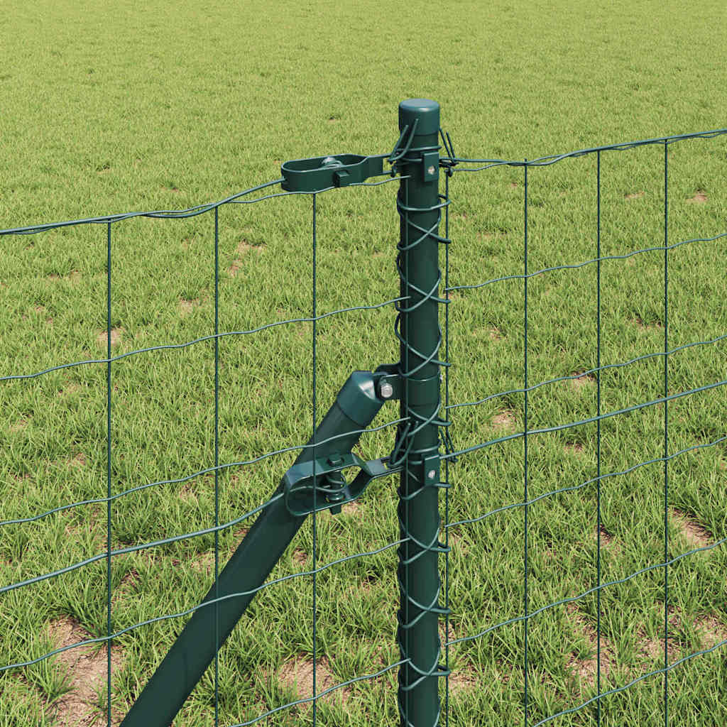 vidaXL Euro Fence Ground Fix 10 x 0.4 m PVC-Coated Steel Green Mesh 4