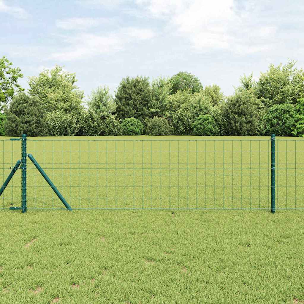vidaXL Euro Fence Ground Fix 10 x 0.4 m PVC-Coated Steel Green Mesh 1