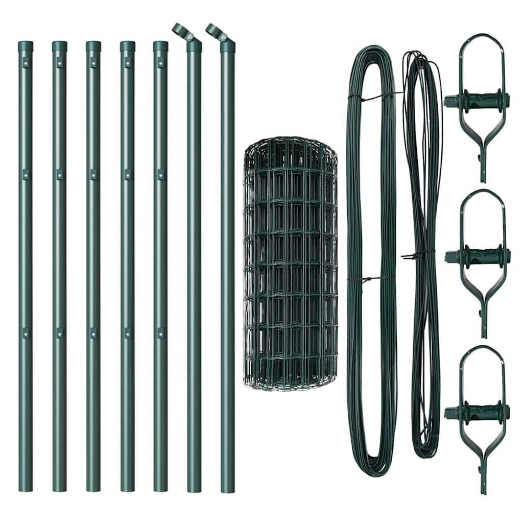 vidaXL Euro Fence Ground Fix 10 x 0.4 m PVC-Coated Steel Green Mesh 5