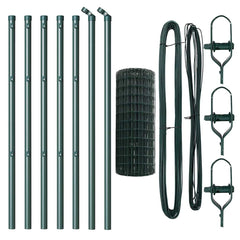 vidaXL Euro Fence Ground Fix 10 x 0.4 m PVC-Coated Steel Green Mesh 5