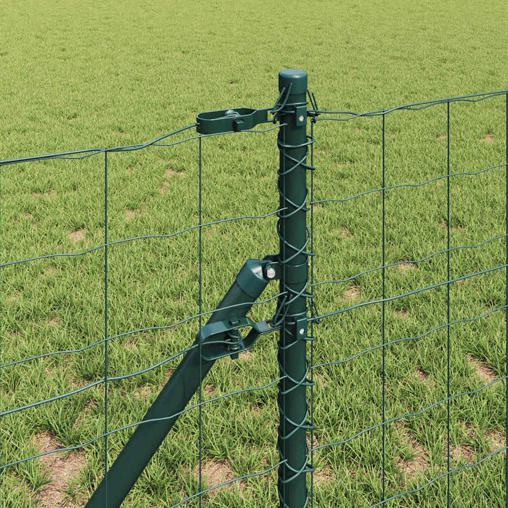 vidaXL Euro Fence Ground Fix 25 x 0.4 m PVC-Coated Steel Green Mesh 4