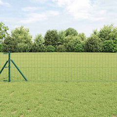 vidaXL Euro Fence Ground Fix 25 x 0.4 m PVC-Coated Steel Green Mesh 1