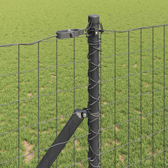 vidaXL Euro Fence Ground Fix 10 x 1 m PVC-Coated Steel Grey Mesh 4