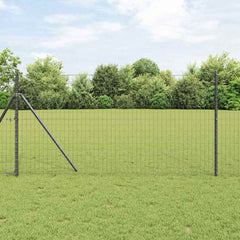 vidaXL Euro Fence Ground Fix 10 x 1 m PVC-Coated Steel Grey Mesh 1