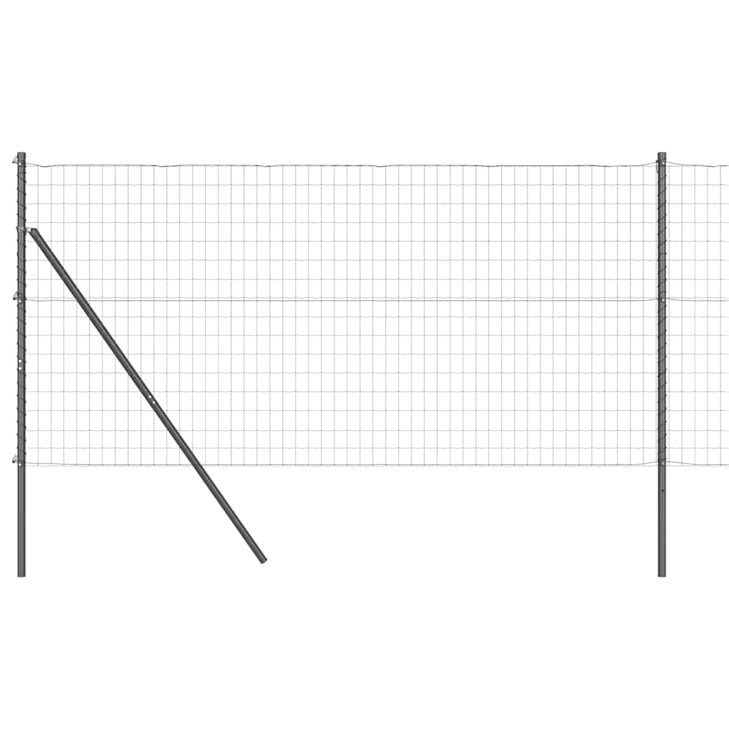 vidaXL Euro Fence Ground Fix 10 x 1 m PVC-Coated Steel Grey Mesh 2