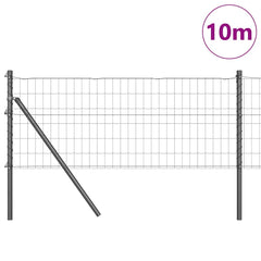 vidaXL Euro Fence Ground Fix 10 x 0.4 m PVC-Coated Steel Grey Mesh 3