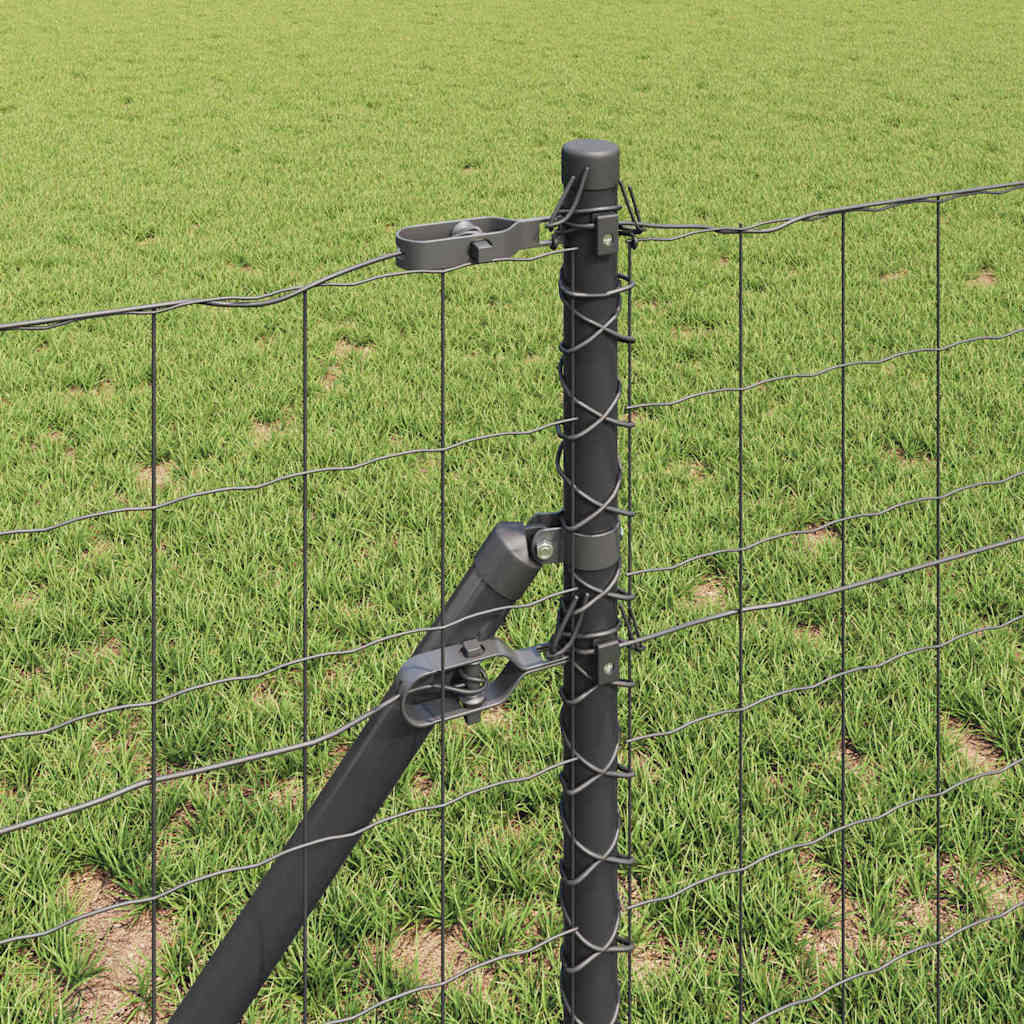 vidaXL Euro Fence Ground Fix 10 x 0.4 m PVC-Coated Steel Grey Mesh 4