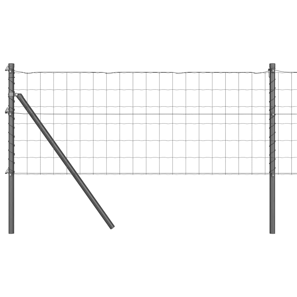 vidaXL Euro Fence Ground Fix 10 x 0.4 m PVC-Coated Steel Grey Mesh 2