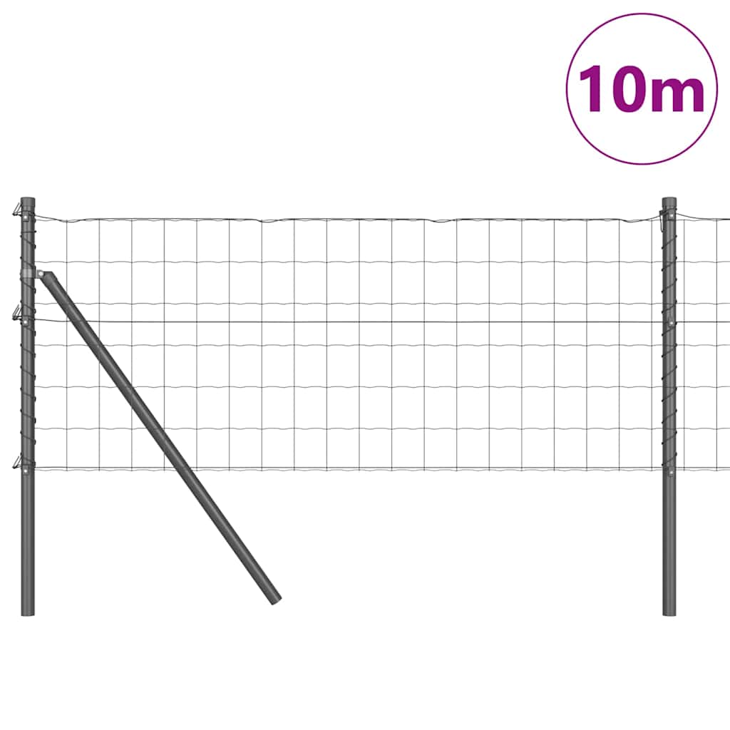 vidaXL Euro Fence Ground Fix 10 x 0.4 m PVC-Coated Steel Grey Mesh 3