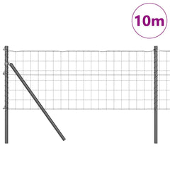 vidaXL Euro Fence Ground Fix 10 x 0.4 m PVC-Coated Steel Grey Mesh 3