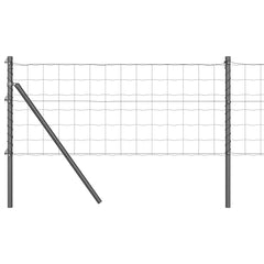 vidaXL Euro Fence Ground Fix 10 x 0.8 m PVC-Coated Steel Grey Mesh 2