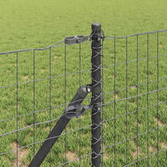 vidaXL Euro Fence Ground Fix 25 x 0.4 m PVC-Coated Steel Grey Mesh 4