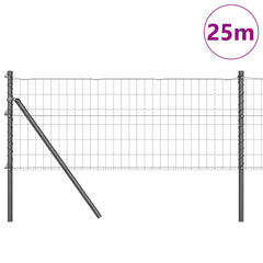 vidaXL Euro Fence Ground Fix 25 x 0.4 m PVC-Coated Steel Grey Mesh 3