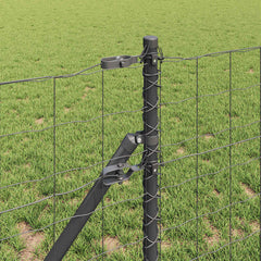 vidaXL Euro Fence Ground Fix 25 x 0.4 m PVC-Coated Steel Grey Mesh 4