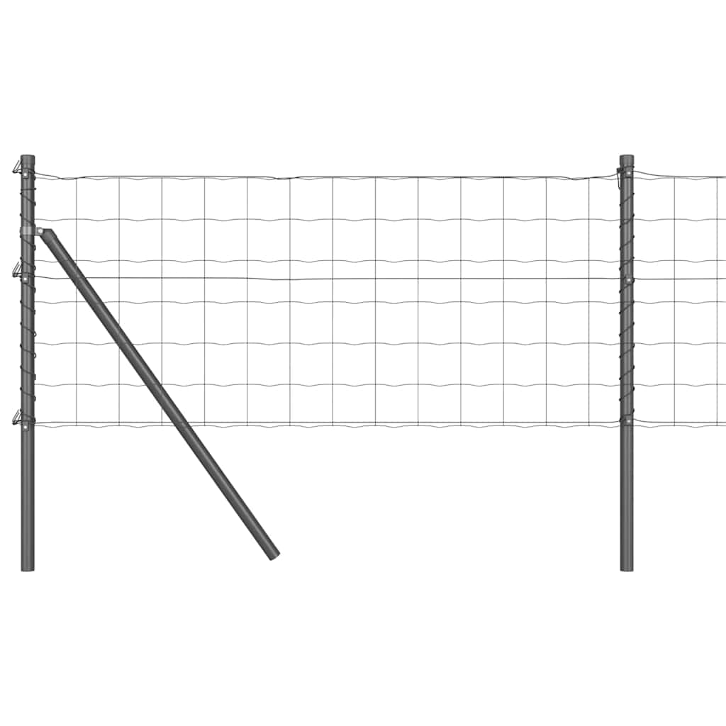 vidaXL Euro Fence Ground Fix 25 x 0.4 m PVC-Coated Steel Grey Mesh 2