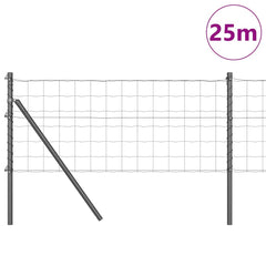 vidaXL Euro Fence Ground Fix 25 x 0.4 m PVC-Coated Steel Grey Mesh 3
