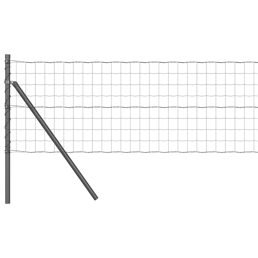 vidaXL Euro Fence Ground Fix 10 x 0.4 m PVC-Coated Steel Grey Mesh 2
