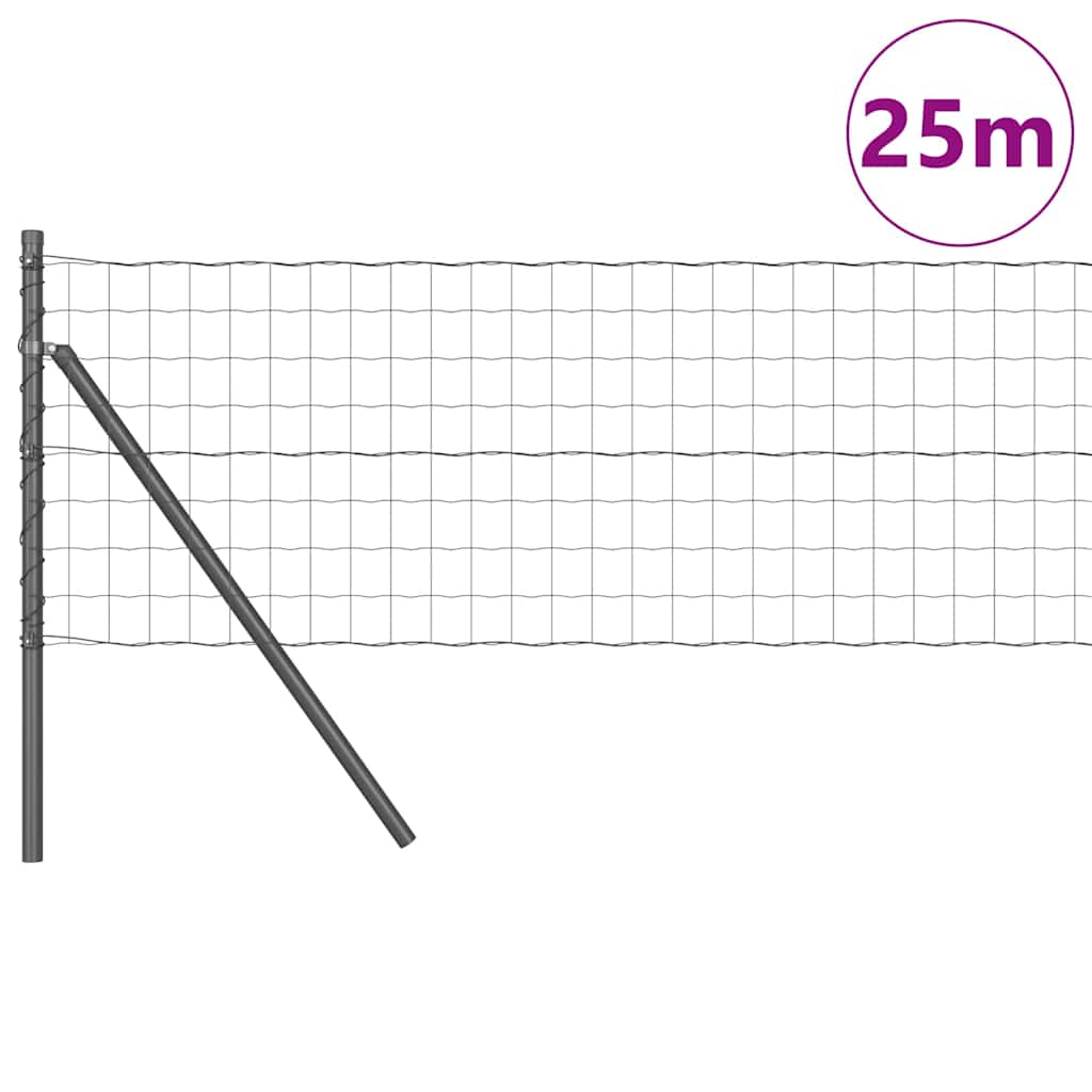 vidaXL Euro Fence Ground Fix 25 x 0.4 m PVC-Coated Steel Grey Mesh 3